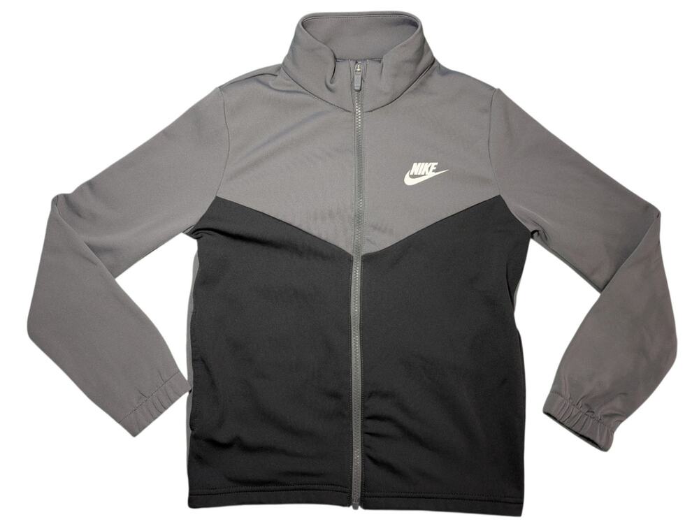 Nike Sportswear Older Kids' Chevron Colorblock Full-Zip Track Jacket Gray M